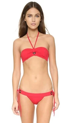 Conjunto de bikini Proenza Schouler sólidos ojal bandeau coral talla pequeña   Foto 1 de 4