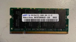 Samsung M470T5669AZ0-CE6 2GB DDR2-667MHz PC2-5300 non-ECC Unbuffered CL5 SoDimm - Picture 1 of 1