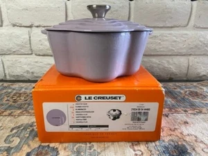 Rare Le Creuset Flower Cast Iron - Lavender 2 1/4 QT Fafa Dutch Oven 2.25 - Picture 1 of 11