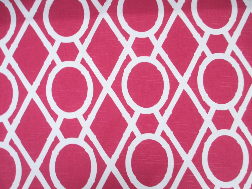 Discount Fabric Robert Allen Upholstery Drapery Lattice Bamboo Raspberry EE22 - Image 1 of 1