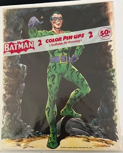 1966 BATMAN & JOKER 2 COLOR PIN UP MINT IN CELLO COVERING - UNUSED STORE STOCK. - Picture 1 of 4