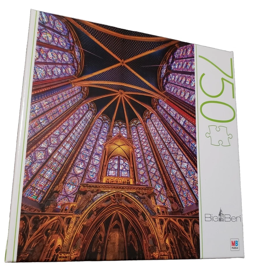 Sealed Big Ben MB Jigsaw Puzzle Stained Glass Sainte Chapelle, Paris 27" x 20"  - Image 1 of 4
