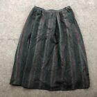 VINTAGE Pendleton Skirts Womens 12 Gray Striped Pleated Wool A-Line Plaid USA *