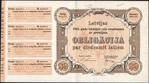 20 LATU 1931 - Bono de préstamo - Serie: 002173-000036 -VF- #R23 - Imagen 1 de 3