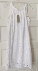 Pequeño BLANCO Ojales Forrado Cambio Vestido Halter Top Pajarita ITALIANO cómodo Nuevo con Etiquetas - Imagen 1 de 8