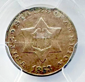 1853 3CS TRIME PCGS XF40 - Picture 1 of 4
