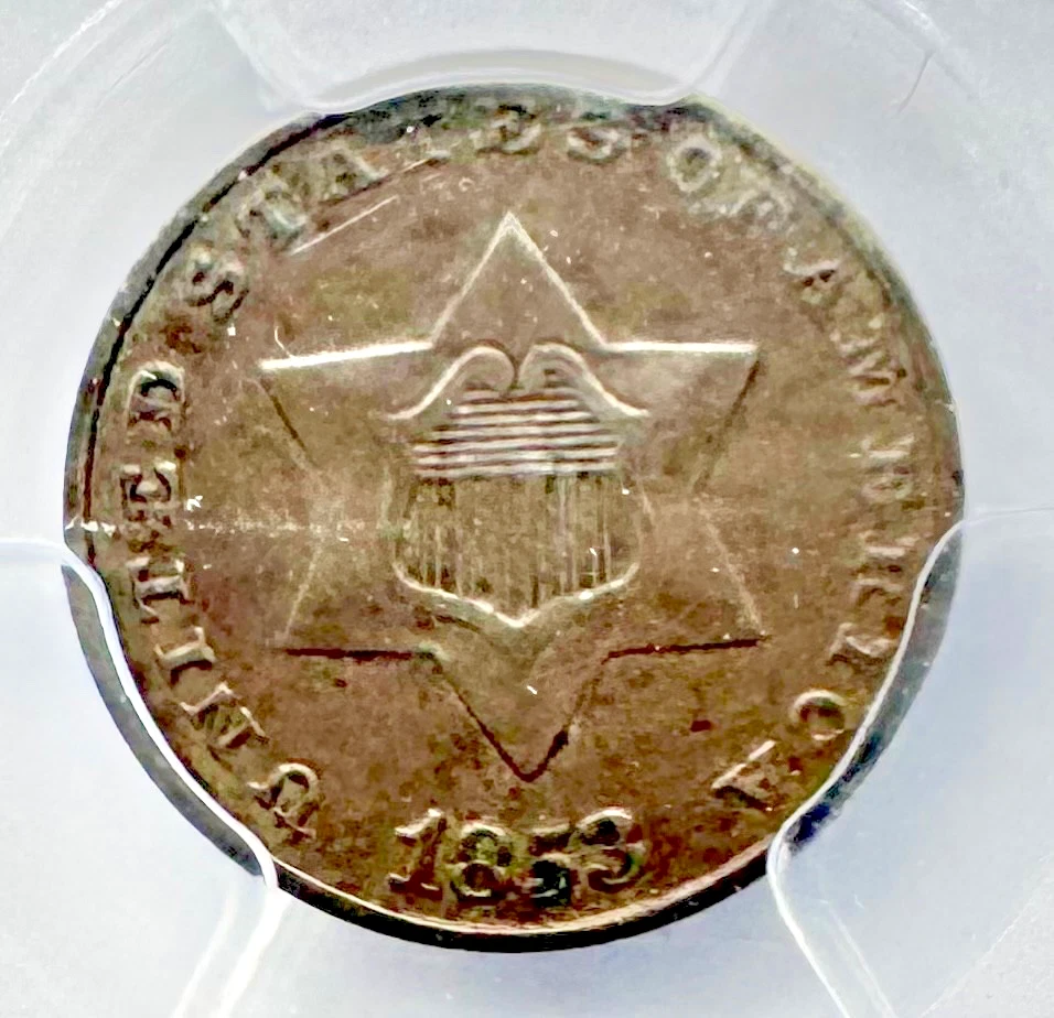 1853 3CS TRIME PCGS XF40 - Image 1 of 4