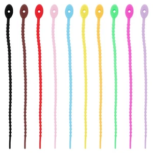 10 szt. Silikonowy krawat Wielokrotnego użytku Silikonowy kabel kablowy - Zdjęcie 1 z 12
