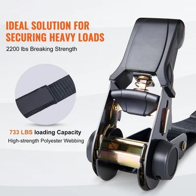 4 Pack 1"x15' Ratchet Tie Down Straps 2200lbs Heavy Duty for Cargo High Quality& - Image 1 of 4