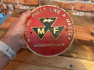 8" Round Vintage Style Heavy Duty Cast Iron Massey-Ferguson Sign FREE SHIPPING! - Picture 1 of 7