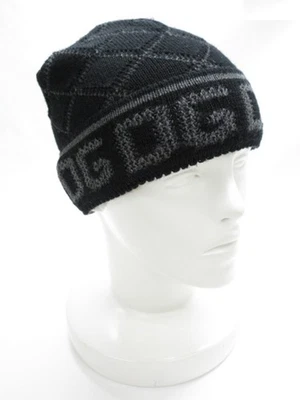 Gorro masculino de malha Dolce & Gabbana preto e cinza Itália - Imagem 1 de 4