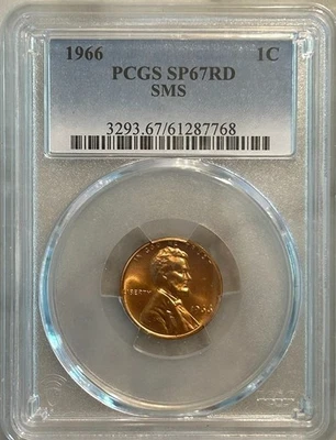 1966 Special Mint Lincoln Cent PCGS SP67RD - Image 1 of 2