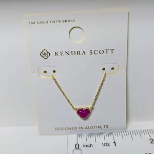 Kendra Scott Anna Gold 16" Halskette Fuchsia Glas - Bild 1 von 3