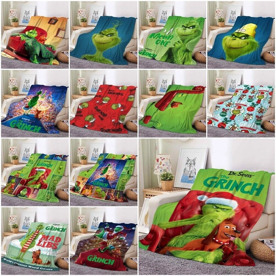 The Grinc Flannel Blanket Bed Sofa Throw Soft Warm Plush Rug Christmas Bedding - Image 1 of 1