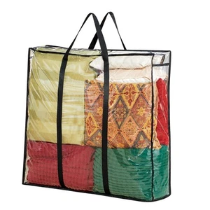 Bolsa de almacenamiento Jumbo transparente de fácil vista con cierre de cremallera y asas de transporte - Imagen 1 de 2