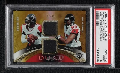 2007 Upper Deck Artifacts Dual /99 Michael Vick Alge Crumpler #DA-VC PSA 9 MINT - Image 1 of 2