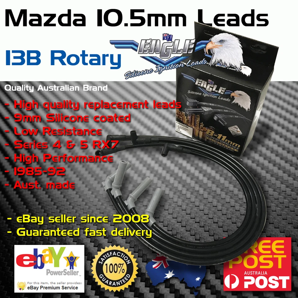 Eagle 10.5mm Ignition Spark Plug Leads Fits Mazda RX7 Series 4 & 5 13B - image 1 of 1