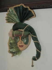 Venezianische Maske aus Keramik und Stoff - Bild 1 von 12