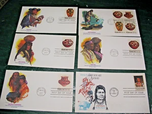 NATIVE AMERICAN FIRST DAY OF ISSUE 1977 SANTA FE NM LOT OF (6) - Picture 1 of 8