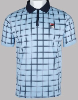 FILA Vintage Borg (Bobby ) Retro Tenis Polo en Azul - Edición Limitada - Imagen 1 de 4