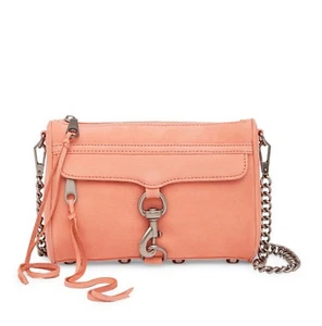 NWT Rebecca Minkoff Mini Mac Nubuck Suede Crossbody Bag, Melon - Picture 1 of 9