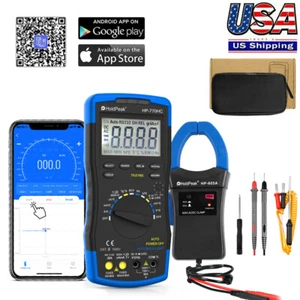 Digital Multimeter AC DC Volt Tester Amp Multi Meter Auto Range Clamp Adapter US - Picture 1 of 12