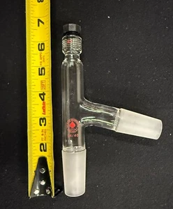Nuevo adaptador de destilación Ace Glass 75 grados (2) juntas 24/40 + roscas #7 - Imagen 1 de 6