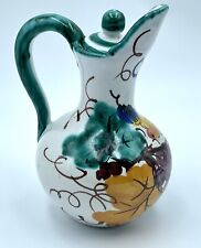 Vintage Italian Oil Pitcher W/ Flowers And Angry Bird