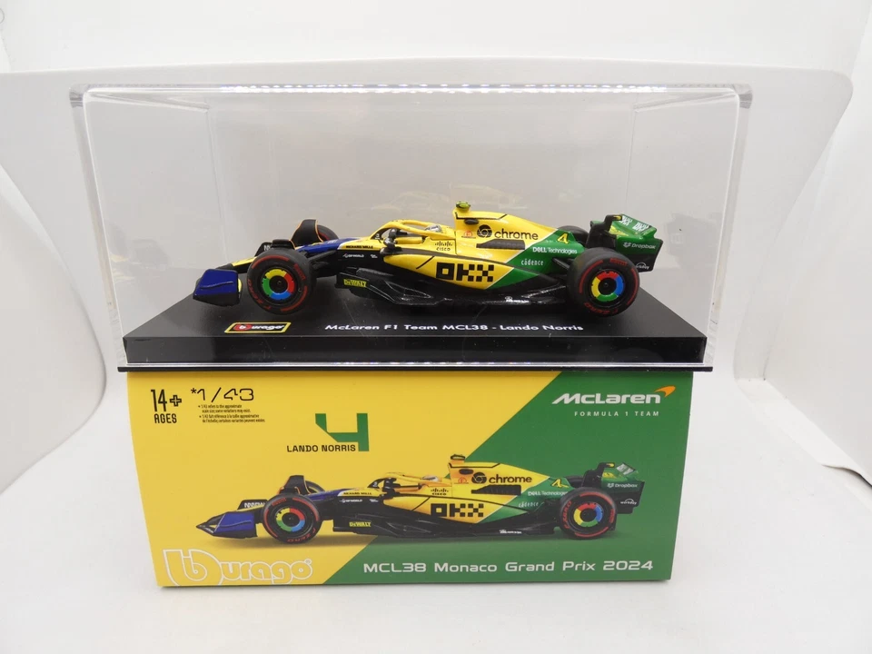 MCLAREN F1 MCL38 #4 NORRIS MONACO 24 BURAGO 1 43 VET LIVREA SENNA 18-38215N