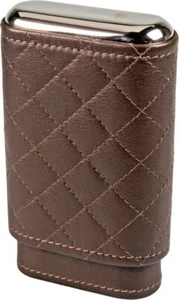 3 Cigar Slide Case Leather Brown / 135 mm / 24 mm ∅ / Cedar Wood Insert - Picture 1 of 3