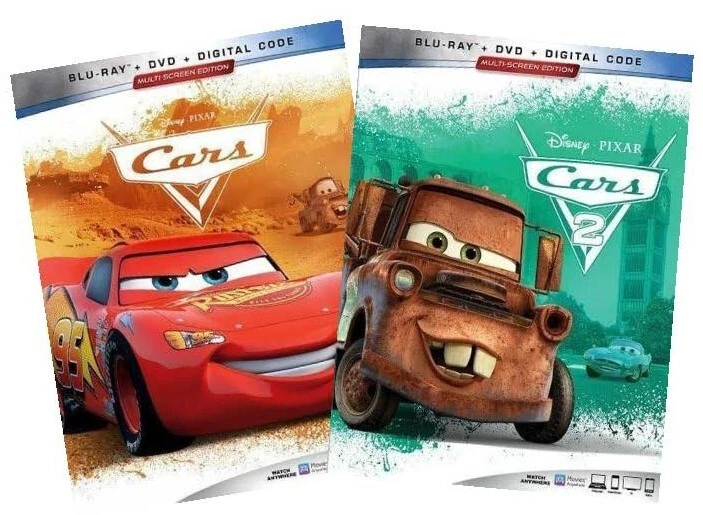 Cars Blu Ray 1 and 2 Blu Ray DVD Bundle New Free Shipping - Image 1 of 1