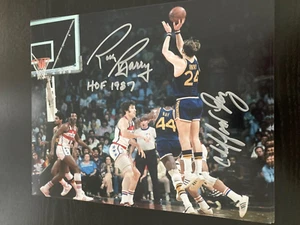 Golden State Warriors Rick Barry Clifford Ray signed 8x10 W/COA HOF Inscription - Picture 1 of 1