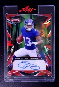 2023 LEAF VIBRANCE ODELL BECKHAM JR. RED PRISMATIC #BA-OBJ AUTOGRAPH AUTO #/2 - Picture 1 of 2