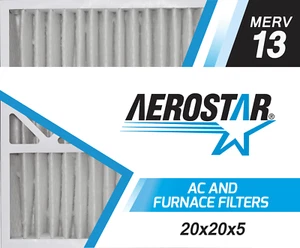 Aerostar 20x20x5 MERV 13 Furnace Air Filter, 2 Pack - Picture 1 of 5