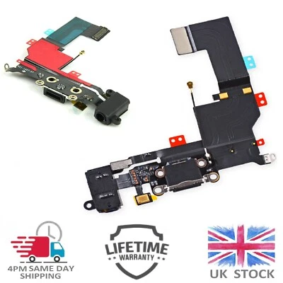 For iPhone SE Charging Port Dock Connector & Headphone Jack Antenna Black - Image 1 of 4