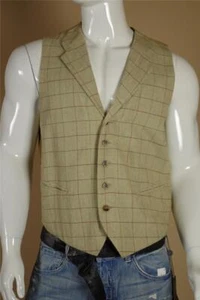 Vintage Gant Cotton and Corduroy Vest Medium Yellow Red Plaid Paisley Large - Picture 1 of 5