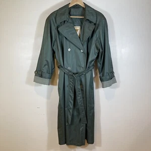 Chiango By Fleet Street Vintage Trench Jacket In Green Women’s Size 16 Petite - Picture 1 of 8