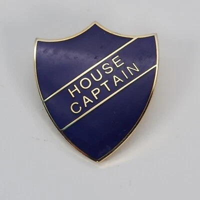 Retro School House Captain Badge Brooch Pin Navy Enamel Shield College Reunion - Image 1 of 4