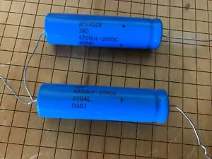 2X SPRAGUE 39D 4700uF MFD 25VDC Elektrolytkondensator - Bild 1 von 4