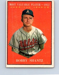 VINTAGE BASEBALL CARD TOPPS 1961 BOBBY SHANTZ MVO 1952 AMERICAN LEAGUE NO22 - Picture 1 of 2