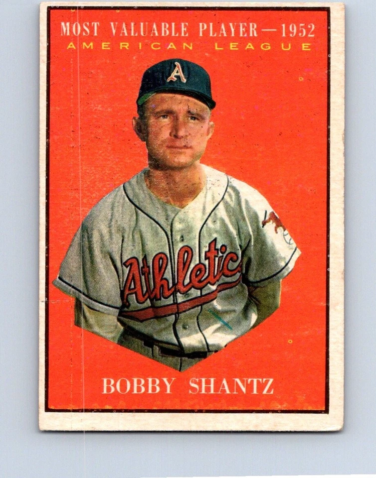 VINTAGE BASEBALL CARD  TOPPS 1961 BOBBY SHANTZ MVO 1952  AMERICAN LEAGUE NO22 - Image 1 of 2