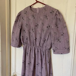 Amish Mennonite Cape Dress 45-46” Bust/26-36” Stretch Waist Modest Zip Purple - Picture 1 of 11