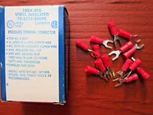 Pkg/100 Thomas & Betts Sta-Kon 18RA-8FX Fork Terminal Connector - Picture 1 of 3