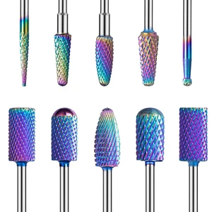 Nail Drill Bits Set, 10Pcs Tungsten Carbide Nail Bits for Nail Drill E-File, 3/3 - Picture 1 of 12