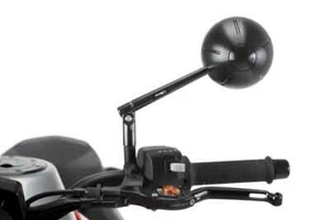 Retro Left Side Universal Motorcycle Mirror Black M9795N - Picture 1 of 3