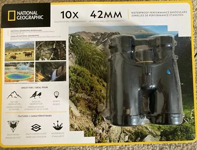 ¡BAJA DE PRECIO! Nuevo Kit Binoculares Impermeables National Geographic 10 x 42 con Arnés Foto 1 de 2