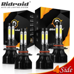 9005+9006 LED Headlight Combo 4 High Low Beam Bulbs Kit Super White Bright Lamps - Picture 1 of 22