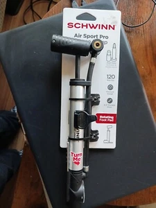 Schwinn Air Sport Pro DUAL HEAD Frame-to-Floor Pump FOOT PAD & GAUGE Bicycle - Picture 1 of 3