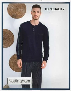 PIGIAMA UOMO RAGAZZO SERAFINO PURO COTONE NOTTINGHAM ART.PG50050 - Picture 1 of 4