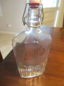 Spitfire Girl Spirits Bottle Flask gold foil print & swing top stopper ITALY - Picture 1 of 9